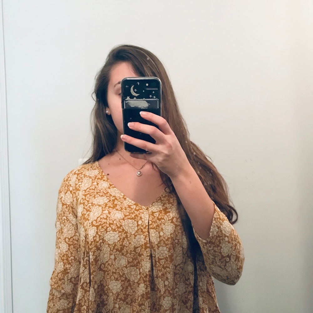 Kimchi Blue Flowy Yellow Floral Top